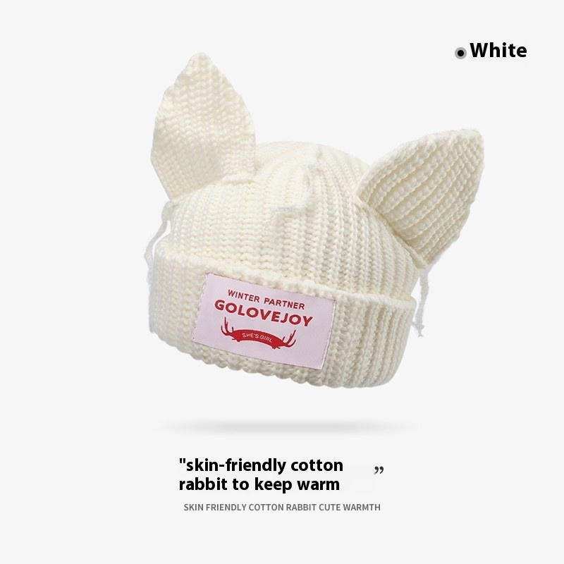 Cat Ear Warm And Simple Big Head Circumference Hat