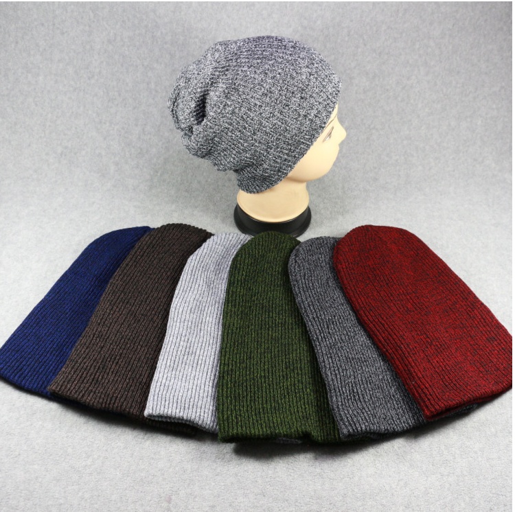Autumn and winter striped caps Men and women autumn and winter warm wool caps European and American outdoor knit caps