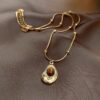 Amber Stone Necklace Retro Irregular Clavicle Chain Sweater Chain Women Fashion Jewelry