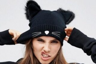cat ears woolen winter caps