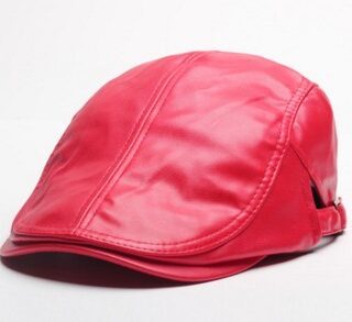 new duck tongue hat wholesale Korean tide duck tongue of men and women PU beret hat factory direct