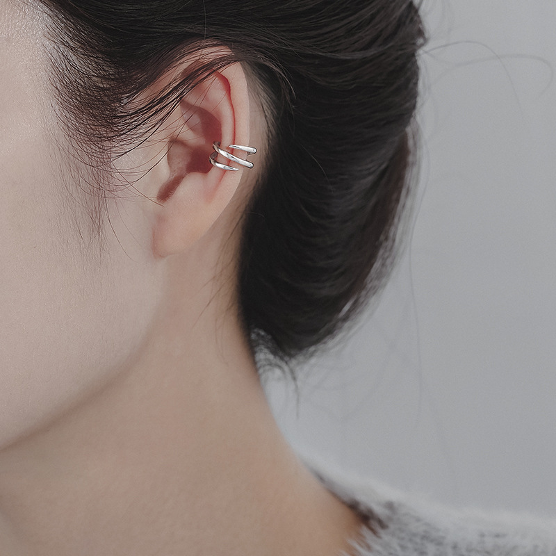 Double-layer Curved Ear Clip Female Special-interest Design