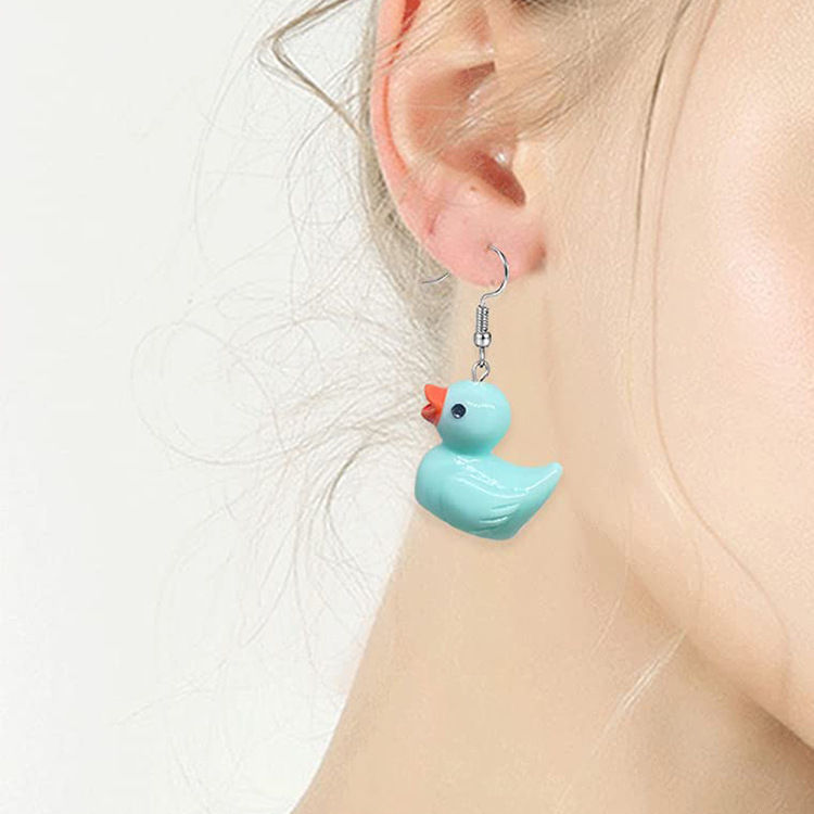 Cute Girl Small Yellow Duck Cartoon Earrings