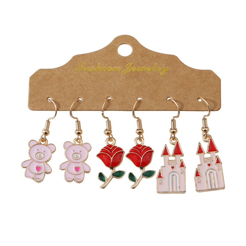 Cute Pattern Pendant And Earrings Set Small And Personalized