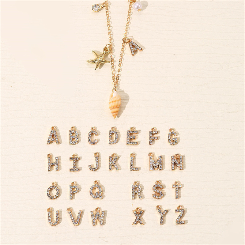 Beach Ocean Style 26 Letter Pearl Shell Necklace