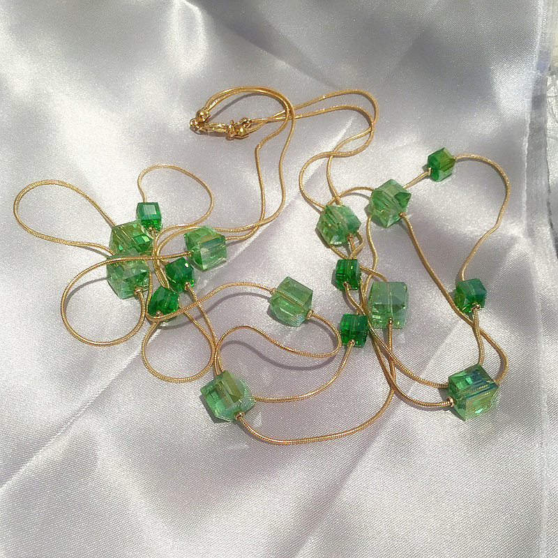 Fashion Multi-layer Square Crystal Necklace